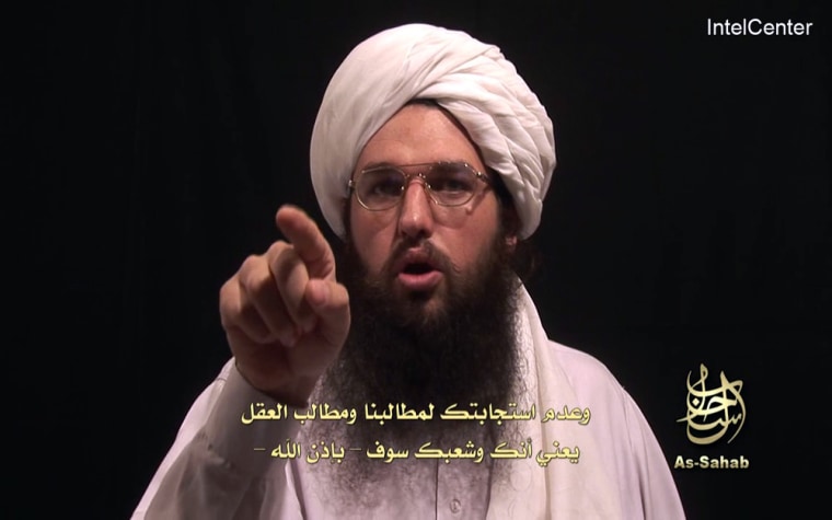 This video frame grab from an al-Qaida propaganda video released Tuesday shows Adam Gadahn, also known as Azzam al-Amriki, an American member of al-Qaida.
